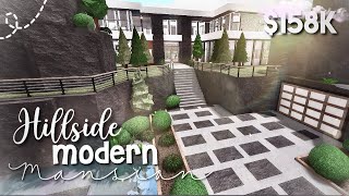 ROBLOX  Bloxburg Hillside Modern Mansion 158k NO LARGE PLOT  House Build [upl. by Ynatsed957]