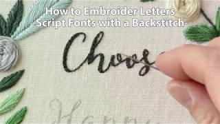 How to Embroider Letters Script Using a Backstitch [upl. by Changaris]