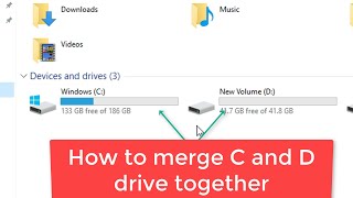 How to merge C and D drive in windows 1011 [upl. by Romalda664]