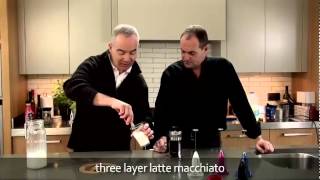 aerolatte  milk frother makes three layer caffè latte macchiato [upl. by Cozmo]