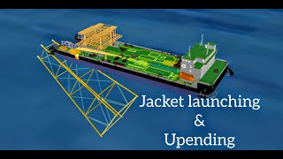 Jacket launching and upending process [upl. by Esserac844]