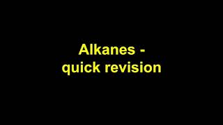 Quick Revision  Alkanes [upl. by Essinger]