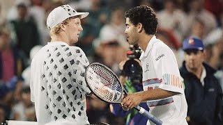 Pete Sampras vs Jim Courier 1992 US Open SF Highlights [upl. by Nyral]