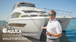 Aquila 54  Full InDepth Walkthrough  Yacht Power Catamaran [upl. by Nahtiek]