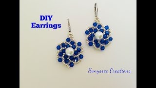 Easy to make beaded EarringsBegginers project [upl. by Attelrahc625]