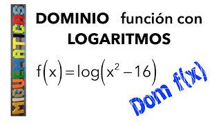 Dominio de una función con logaritmo [upl. by Nathanil]