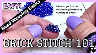 How to Brick Stitch Beading 101 Tutorial Beginner [upl. by Meelak]