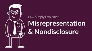 Misrepresentation and Nondisclosure  Contracts  Defenses amp Excuses [upl. by Llirrem]