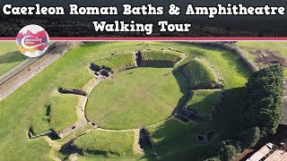 CAERLEON ROMAN BATHS amp AMPHITHEATRE WALES  Walking Tour  Pinned on Places [upl. by Chet]