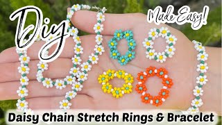 Beading Basics Easy Daisy Chain DIY Seed Bead Rings amp Bracelet [upl. by Zaob668]