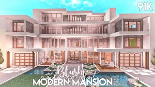 Blush Modern Mansion no large plot  Bloxburg Build [upl. by Post]