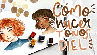 Â¿CÃ“MO HACER TONOS PIEL ðŸ§¡ CON 3 COLORES âœ¨ ACUARELA [upl. by Treble347]