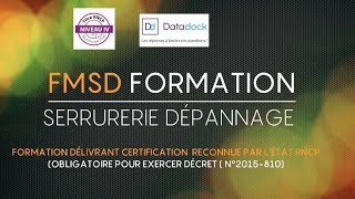 FMSD Formation serrurier dépannage en France certification dÉtat [upl. by Brandi]