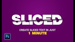 Sliced Text Effect in Photoshop  1 Minute Tutorial  Photoshop Tutorial [upl. by Yerffe287]