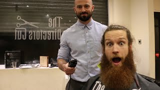 Cutting off Ed Carthys 12 Month Beard and Man Bun [upl. by Arytahs]