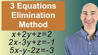 Solving Systems of 3 Equations Elimination [upl. by Ydnew]