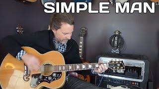 Simple Man Guitar Lesson  Acoustic Guitar  How To Play [upl. by Renata]