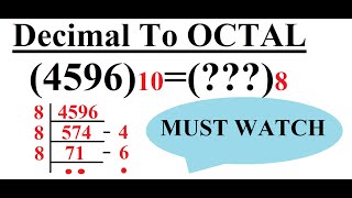 Decimal to OCTAL conversion Number Systems [upl. by Yenitirb338]