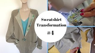 Sweatshirt Transformation 4Sweatshirt to Jacket DiY Fashion [upl. by Prissy]