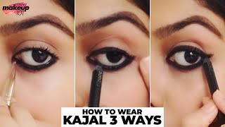 3 Eye Looks Using Kajal  How To Apply Kajal In 3 Ways  Eye Makeup Tutorial  Makeup 101  Femina [upl. by Anitak263]