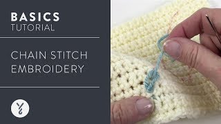 Crochet Basics Chain Stitch Embroidery [upl. by Egroj]