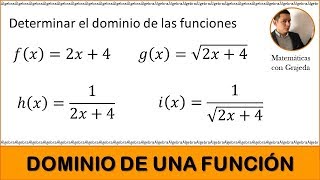 DETERMINAR EL DOMINIO DE UNA FUNCIÓN Video 146 [upl. by Farver]