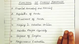 Functions Of Finance Manager [upl. by Ociram]