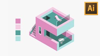 Learn Skills For QUALITY ISOMETRIC DESIGN  Illustrator Isometric House Tutorial [upl. by Anihsat]