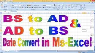 BS to AD amp AD to BS Date Convert in MsExcel ।। How to Date Convert in Excel ।। [upl. by Mccollum69]