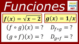 Funciones compuestas y sus dominios [upl. by Puttergill]