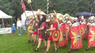 Roman Reenactment at the Amphitheatre in Caerleon Marching In [upl. by Neliac]