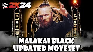 WWE 2K24 Malakai Black Updated Moveset  Superstar Settings [upl. by Ahsam155]