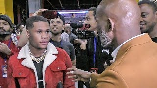 Devin Haney CONFRONTS Bernard Hopkins BACKSTAGE After Ryan Garcia WIN [upl. by Assiluj]