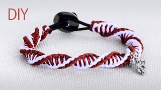 DIY Macrame Double Spiral Bracelet  Tutorial [upl. by Moir]