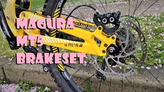 Magura MT5 Brakes amp Storm HC Rotor Unboxing  Installation [upl. by Ellan930]