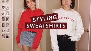 How to Style Sweatshirts amp My Collection [upl. by Ahsatniuq]