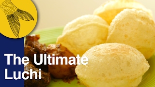 Luchi How to make perfect Luchi  Bengali deep fried puffy bread [upl. by Anegue]