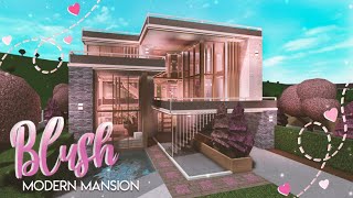 BLOXBURG Blush Modern Mansion  she speaks  House Build [upl. by Annawd]