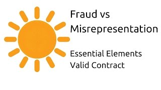 Fraud vs Misrepresentation  Other Essential Elements of a Valid Contract  CA CPT  CS amp CMA [upl. by Camilo659]