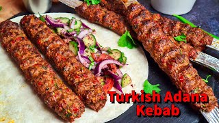 Homemade Turkish Adana Kebab Recipe  Adana Kebab With Homemade BBQ Skewers  Turkish Kebab [upl. by Amerd]