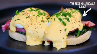 Eggs Benedict Recipe  The Best Hollandaise Sauce Ever [upl. by Dorise401]